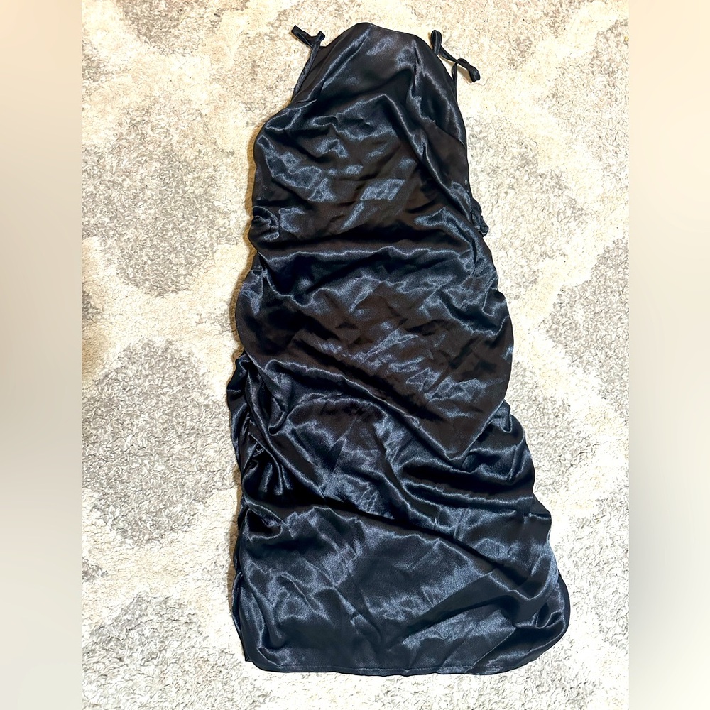 SHEIN Black Satin Mini Dress